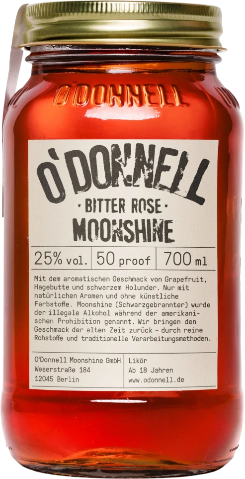 O'Donnell Original Moonshine Bitter Rose 25% 0,7l 3 O'Donnell Original Moonshine Bitter Rose 25% 0,7l