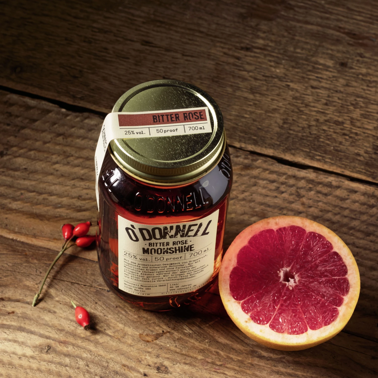 O'Donnell Original Moonshine Bitter Rose 25% 0,7l 4 O'Donnell Original Moonshine Bitter Rose 25% 0,7l – Bild 2