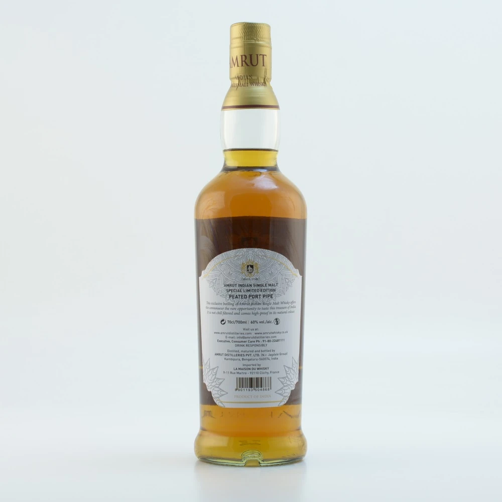 Amrut Peated Port Pipe Indian Single Malt Whisky 60% 0,7l 5 Amrut Peated Port Pipe Indian Single Malt Whisky 60% 0,7l – Bild 3