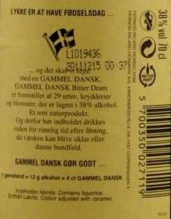 Gammel Dansk Bitter Dram 38% 0,7l -Spirituosen Verkaufsladen 305807 Product 8f7a