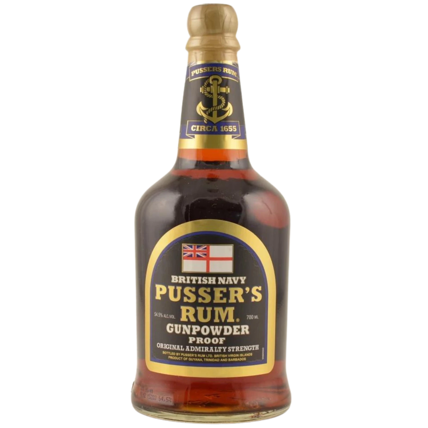 Pussers British Navy Rum Black Label Gunpowder Proof 54,5% 0,7l 3 Pussers British Navy Rum Black Label Gunpowder Proof 54,5% 0,7l