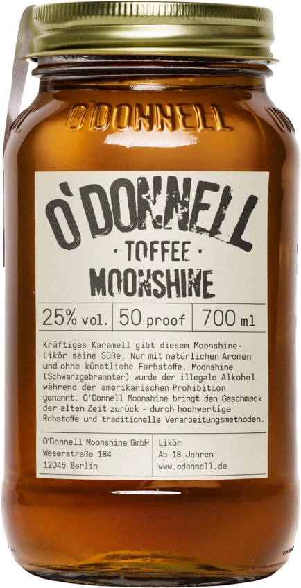 O'Donnell Original Moonshine "Toffee" 25% 0,7l 3 O'Donnell Original Moonshine "Toffee" 25% 0,7l