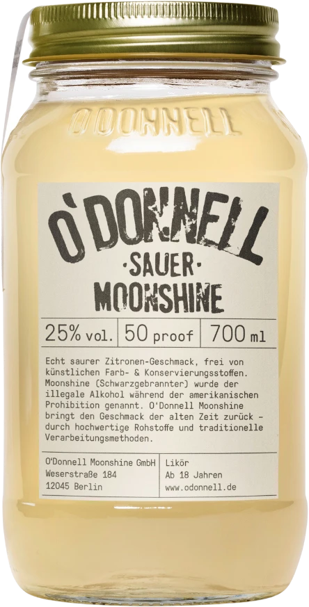 O'Donnell Original Moonshine "Sauer" 25% 0,7l 3 O'Donnell Original Moonshine "Sauer" 25% 0,7l