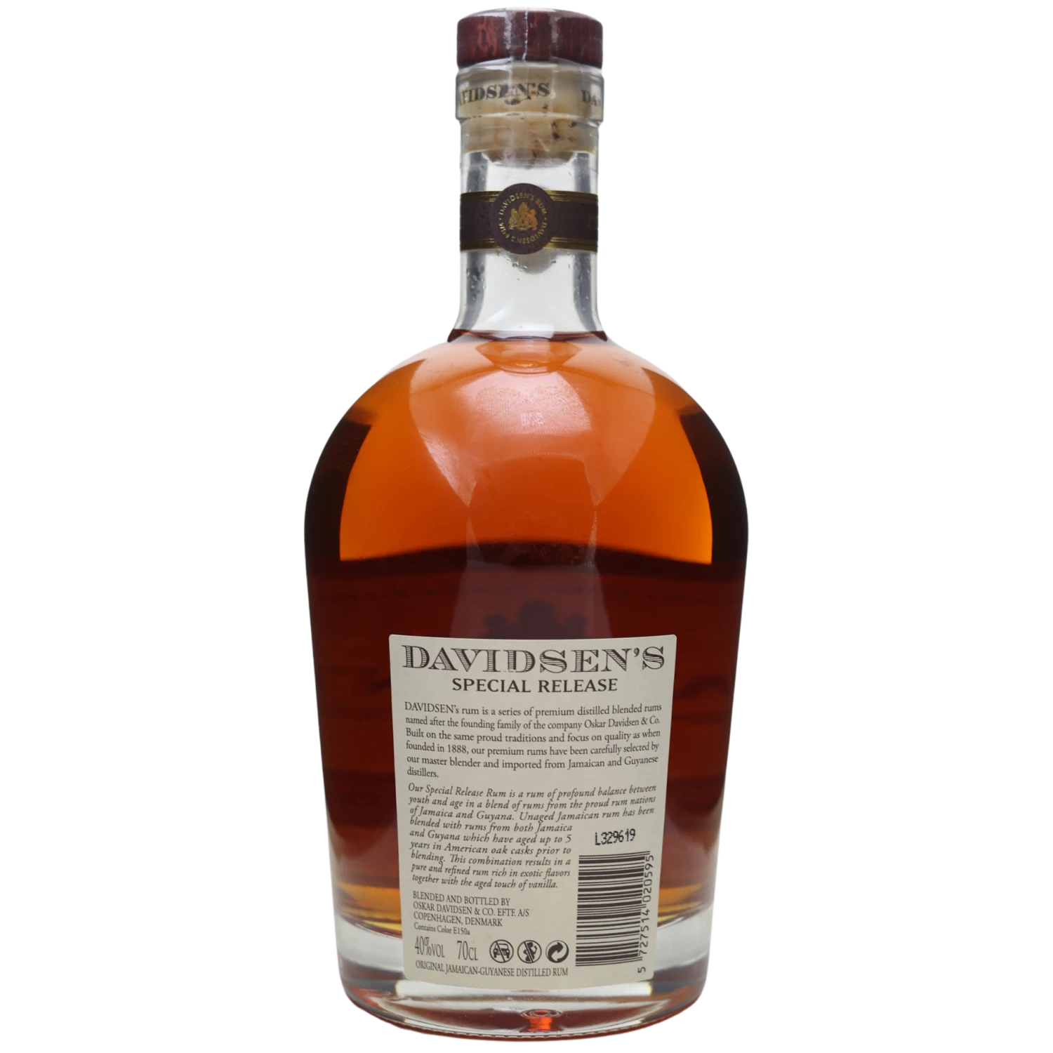 Davidsen´s 5 Special Release 40% 0,7l (Rum-Basis) 4 Davidsen´s 5 Special Release 40% 0,7l (Rum-Basis) – Bild 2