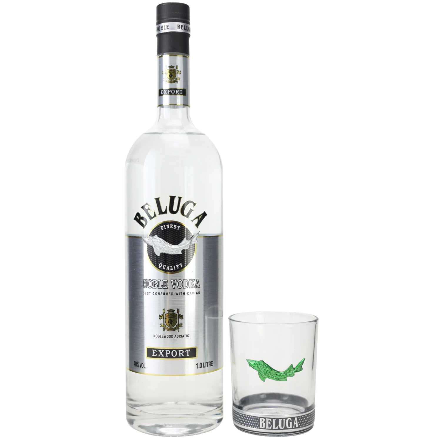 Beluga Noble Vodka 40% 1,0l + High Ball Glas 3 Beluga Noble Vodka 40% 1,0l + High Ball Glas