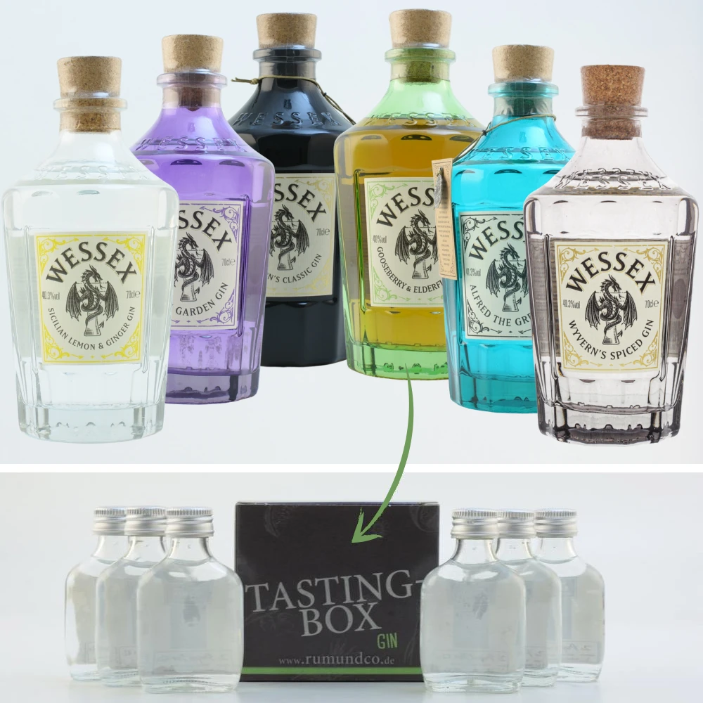 Gin Tasting Set: Wessex Gin 6x0,02l 3 Gin Tasting Set: Wessex Gin 6x0,02l