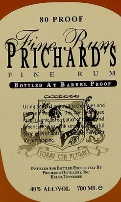 Prichards Fine Rum 40% 0,7l -Spirituosen Verkaufsladen unbekannt 8b50